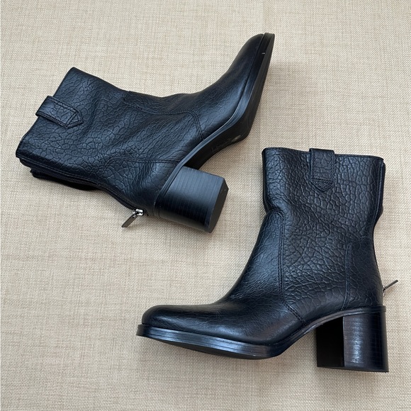 Vince Camuto Zeldina Black Leather Heeled Boots - Picture 7 of 16